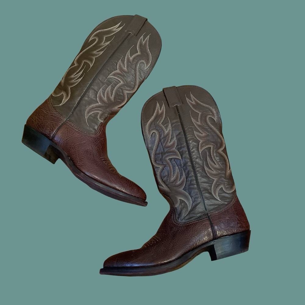 Nacona Womens Western Leather Boots Brown Sexy Cowboy Boots Sz 7.5B